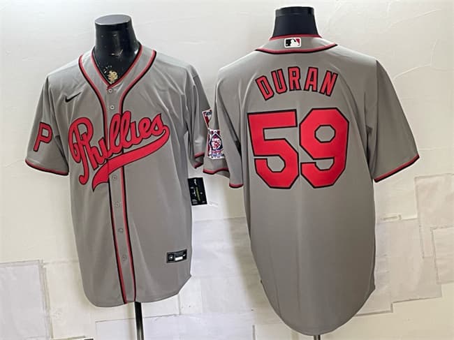Jhoan Duran Philadelphia Phillies gray jersey