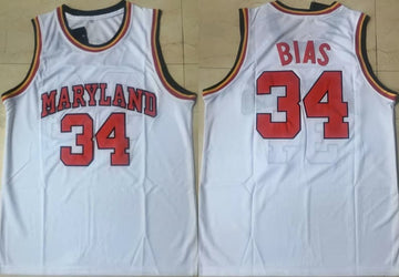 Len Bias Maryland Terrapins white jersey