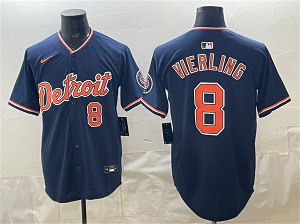 Matt Vierling Detroit Tigers navy Vapor jersey