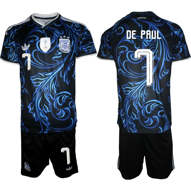 Rodrigo De Paul Argentina National Team black Away jersey