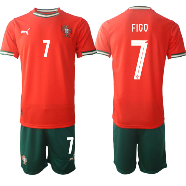 Luís Figo Portugal National Team red Home jersey