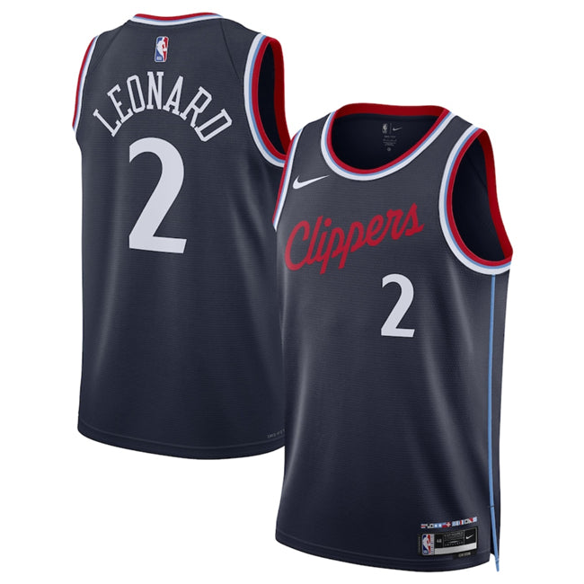 Kawhi Leonard Los Angeles Clippers navy jersey