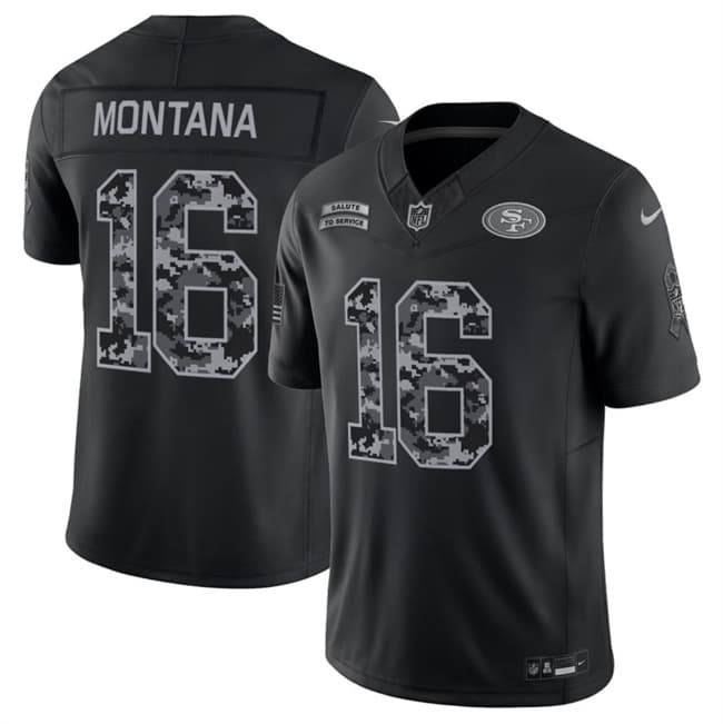 Joe Montana San Francisco 49ers black Salute To Service jersey