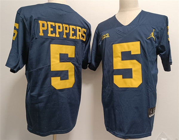 Jabrill Peppers Michigan Wolverines navy jersey