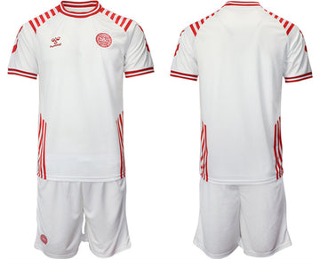 Custom Denmark National Team white Away jersey