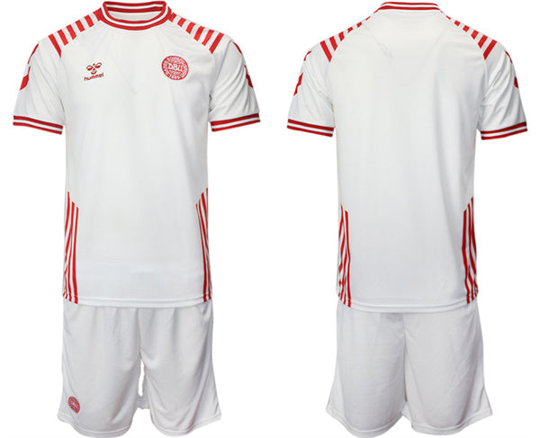 Custom Denmark National Team white Away jersey