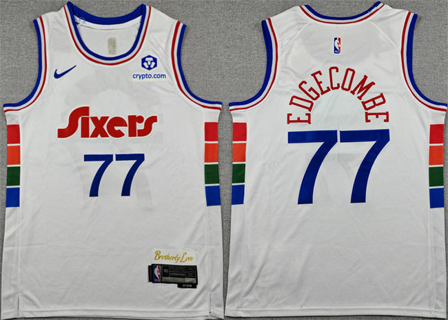 V. J. Edgecombe Philadelphia 76ers white City Edition jersey