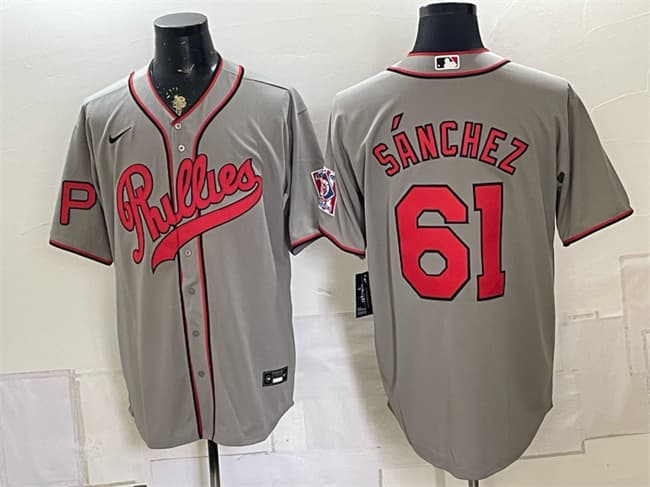 Cristopher Sánchez Philadelphia Phillies gray jersey