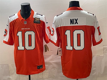 Bo Nix Denver Broncos orange Vapor jersey