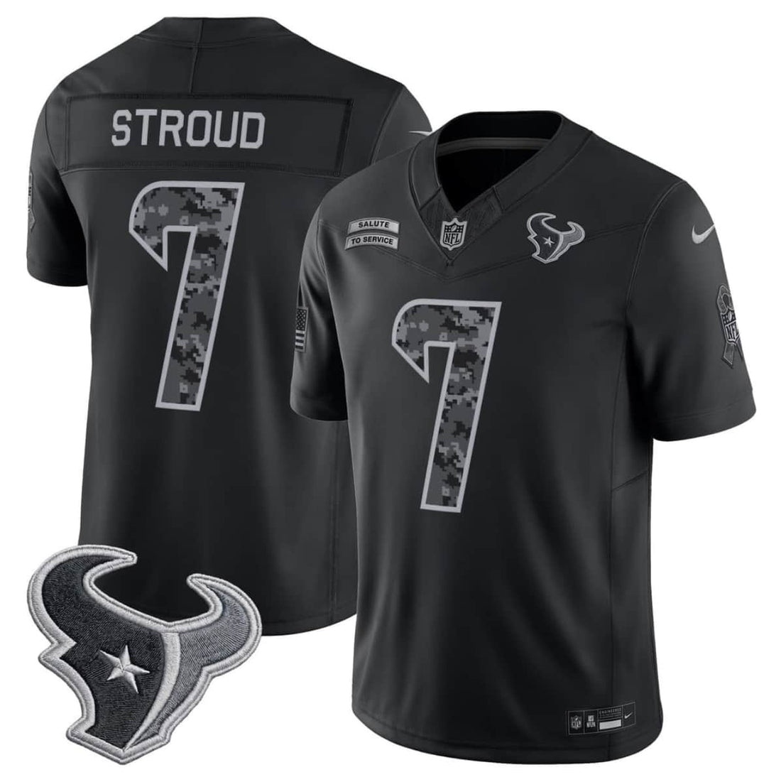 C.J. Stroud Houston Texans black Salute To Service jersey