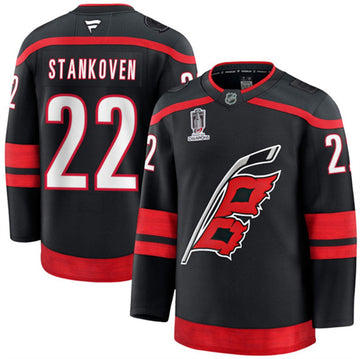 Logan Stankoven Carolina Hurricanes black Home jersey