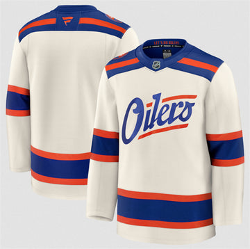 Custom Edmonton Oilers beige Alternate jersey