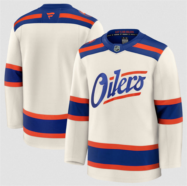 Custom Edmonton Oilers beige Alternate jersey