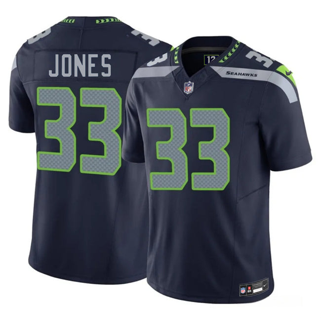 Velus Jones Seattle Seahawks navy Vapor jersey