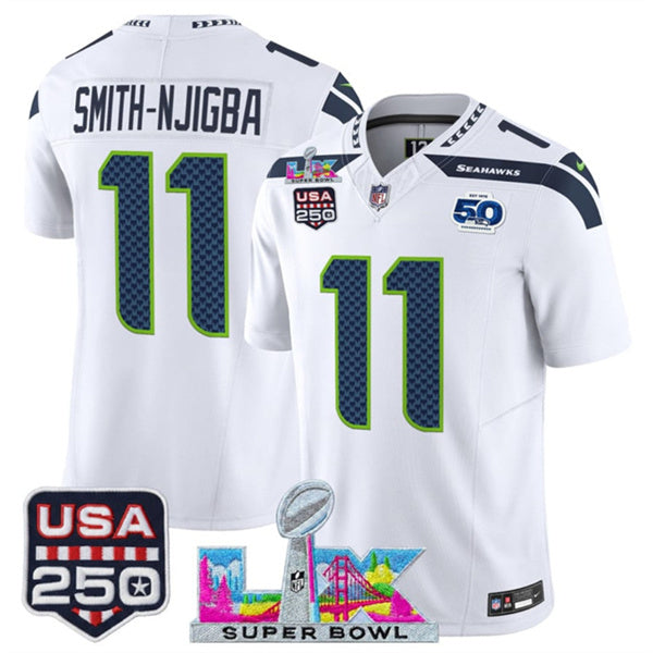 Jaxon Smith-Njigba Seattle Seahawks white Vapor jersey