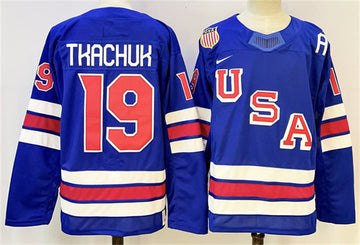 Matthew Tkachuk Team USA Hockey royal jersey