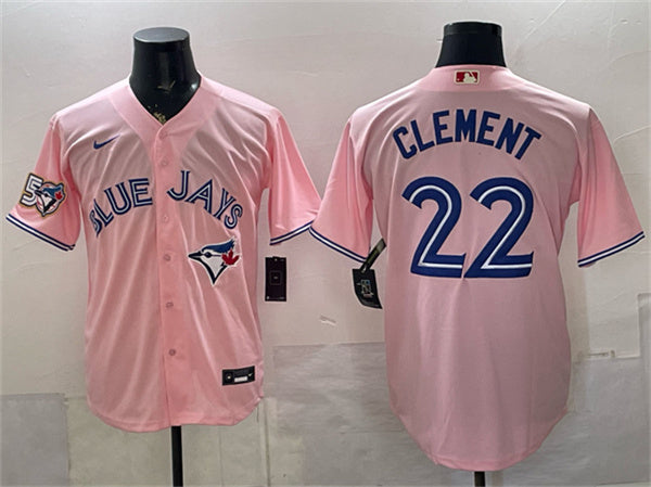 Ernie Clement Toronto Blue Jays pink jersey