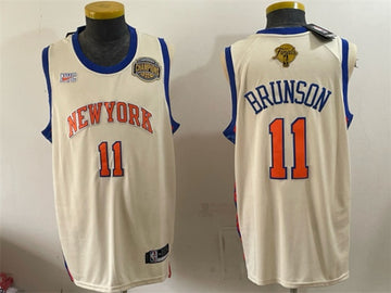 Jalen Brunson New York Knicks cream jersey