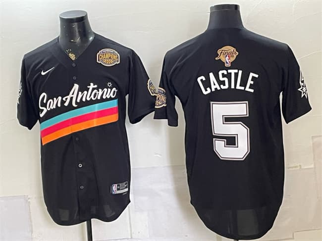 Stephon Castle San Antonio Spurs black City Edition jersey
