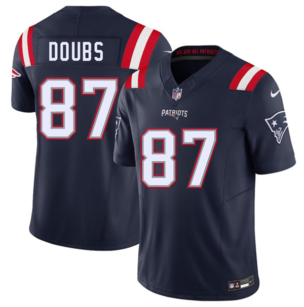 Romeo Doubs New England Patriots navy Vapor jersey