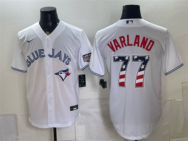 Louis Varland Toronto Blue Jays white jersey