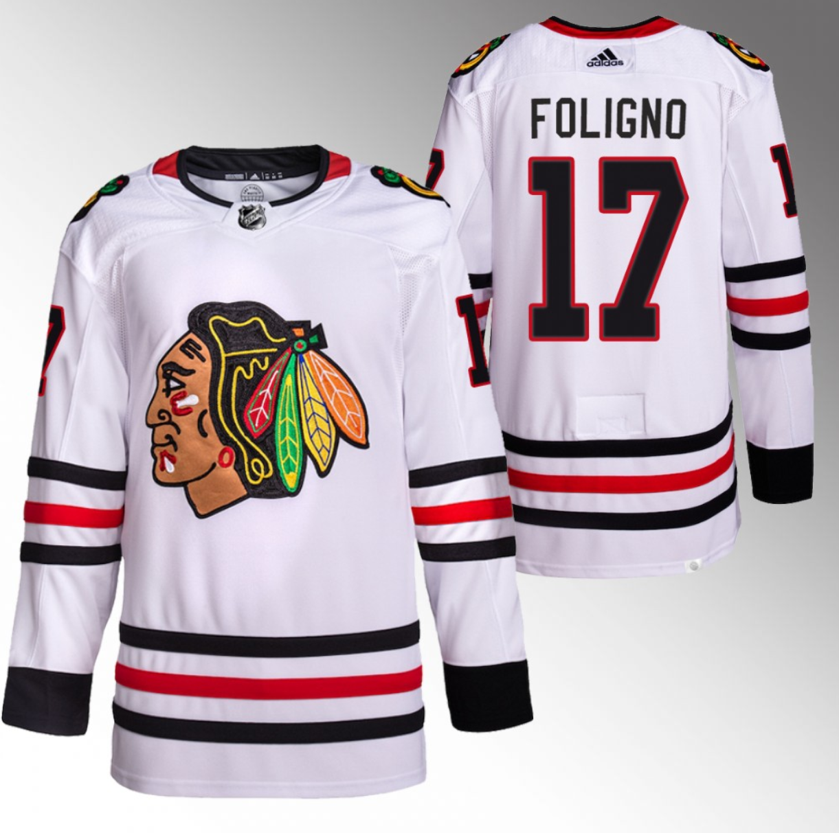 Nick Foligno Chicago Blackhawks white jersey