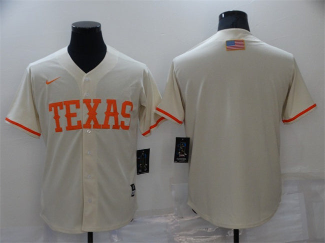 Custom Texas Longhorns cream Vapor jersey