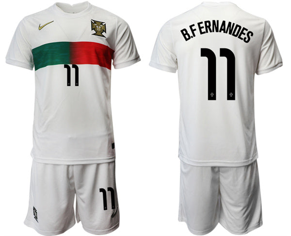 B. Fernandes Portugal National Team white Away jersey