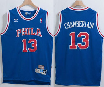 Wilt Chamberlain Philadelphia 76ers blue Throwback jersey