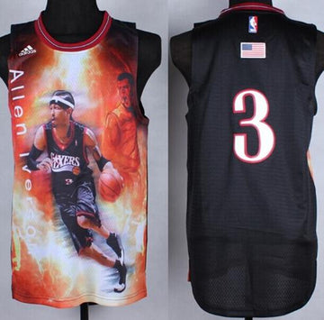 Allen Iverson Philadelphia 76ers black Fashion jersey