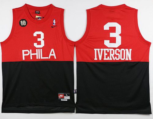 Allen Iverson Philadelphia 76ers black-red Throwback jersey