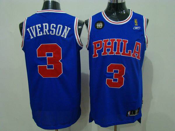 Allen Iverson Philadelphia 76ers blue Throwback jersey