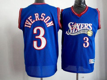 Allen Iverson Philadelphia 76ers blue Throwback jersey