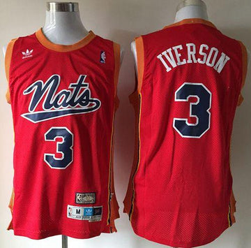 Allen Iverson Nats Philadelphia 76ers red Throwback jersey