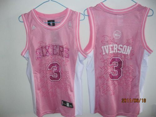 Allen Iverson Philadelphia 76ers pink Fashion jersey