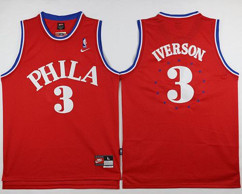 Allen Iverson Philadelphia 76ers red Throwback jersey