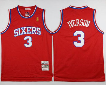 Allen Iverson Philadelphia 76ers red jersey