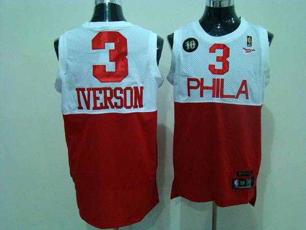 Allen Iverson Philadelphia 76ers white-red Throwback jersey