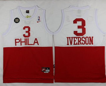 Allen Iverson Philadelphia 76ers white-red Throwback jersey
