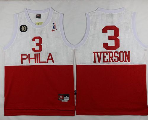 Allen Iverson Philadelphia 76ers white-red Throwback jersey