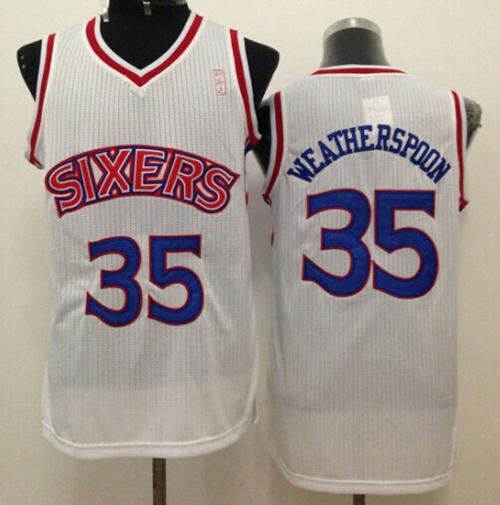 Clarence Weatherspoon Philadelphia 76ers white Throwback jersey