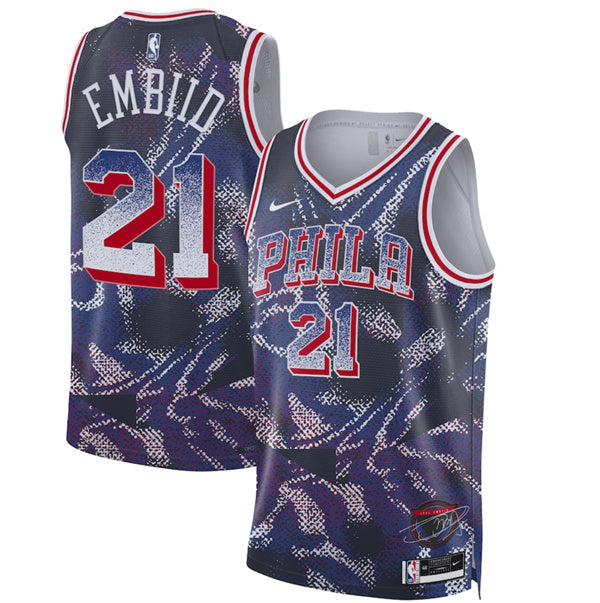Joel Embiid Philadelphia 76ers navy jersey