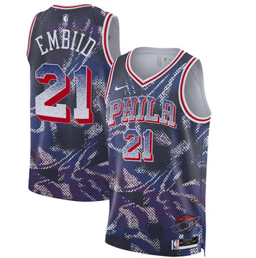 Joel Embiid Philadelphia 76ers navy jersey