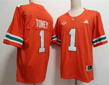 Malachi Toney Miami Hurricanes orange jersey
