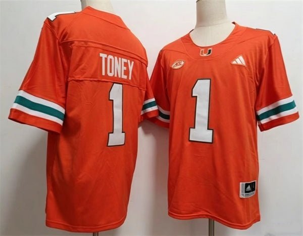 Malachi Toney Miami Hurricanes orange jersey