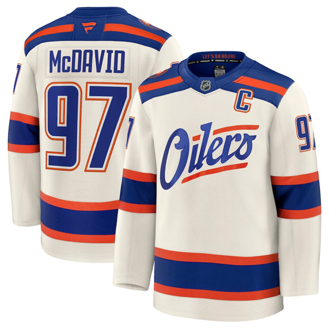 Connor McDavid Edmonton Oilers beige Alternate jersey