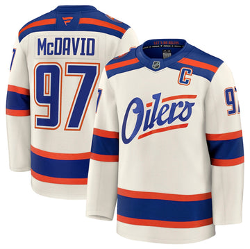 Connor McDavid Edmonton Oilers beige Alternate jersey