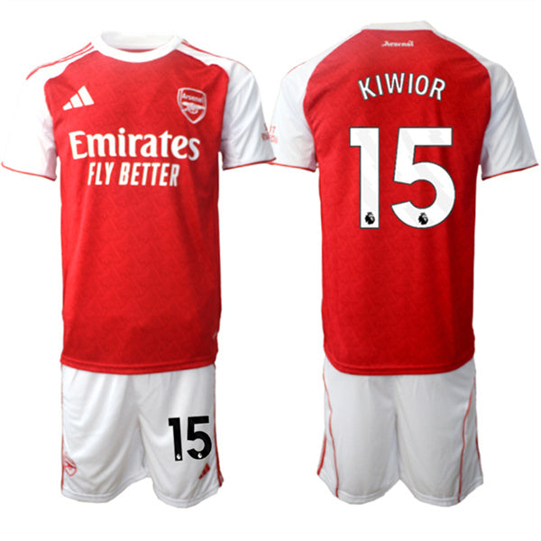 Jakub Kiwior Arsenal red Home jersey