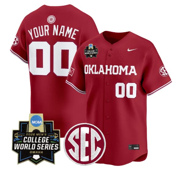 Custom Oklahoma Sooners crimson Vapor jersey