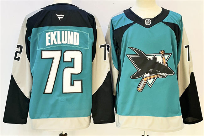 William Eklund San Jose Sharks teal Alternate jersey